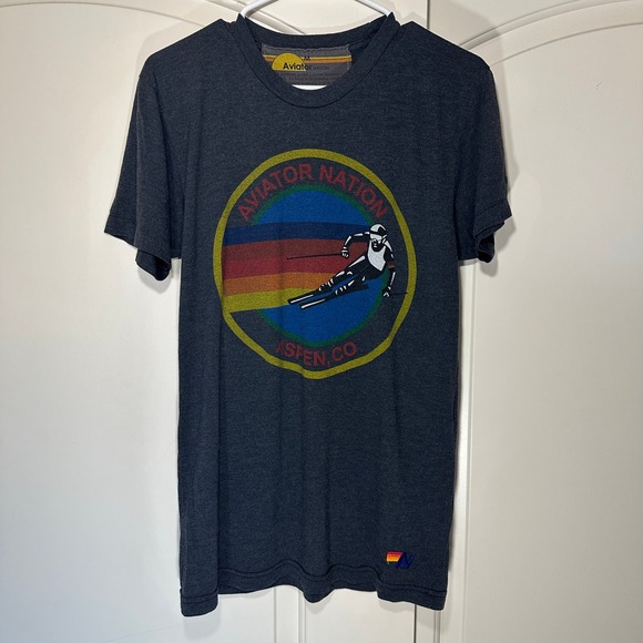 Aviator Nation Tops - Aviator Nation Aspen CO Ski Graphic Tee Med USA Retro Surf Skater Soft T-Shirt